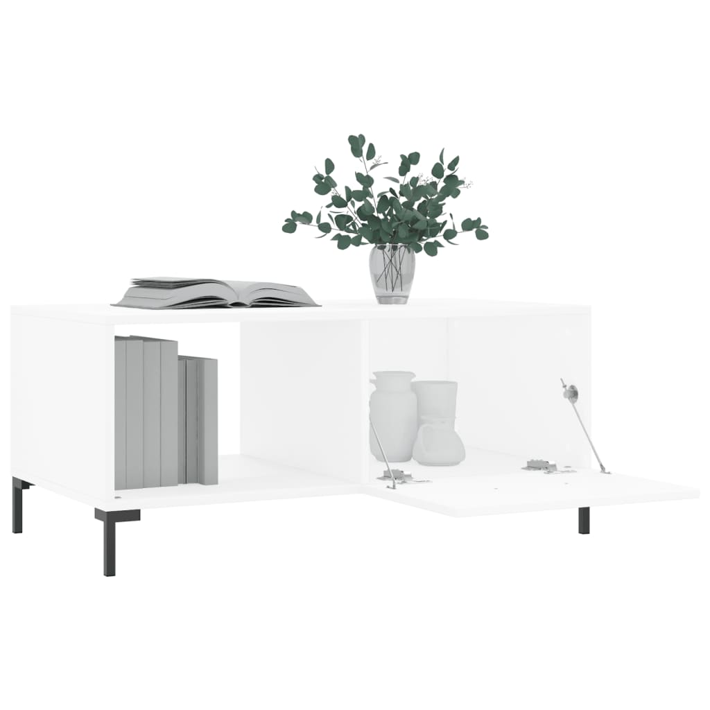 vidaXL kafijas galdiņš, balts, 90x50x40 cm, inženierijas koks