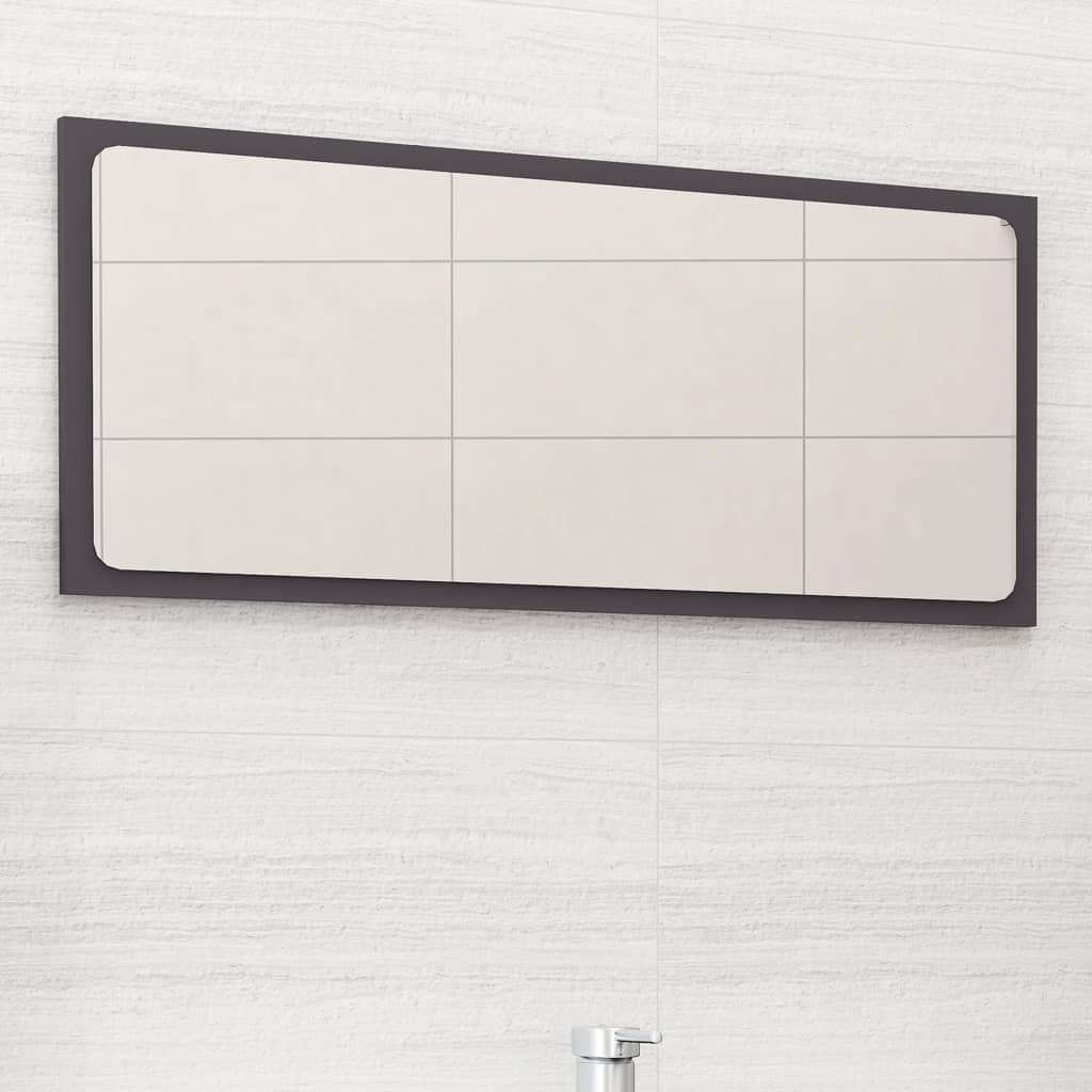 vidaXL vannasistabas spogulis, pelēks, 80x1,5x37 cm, skaidu plātne