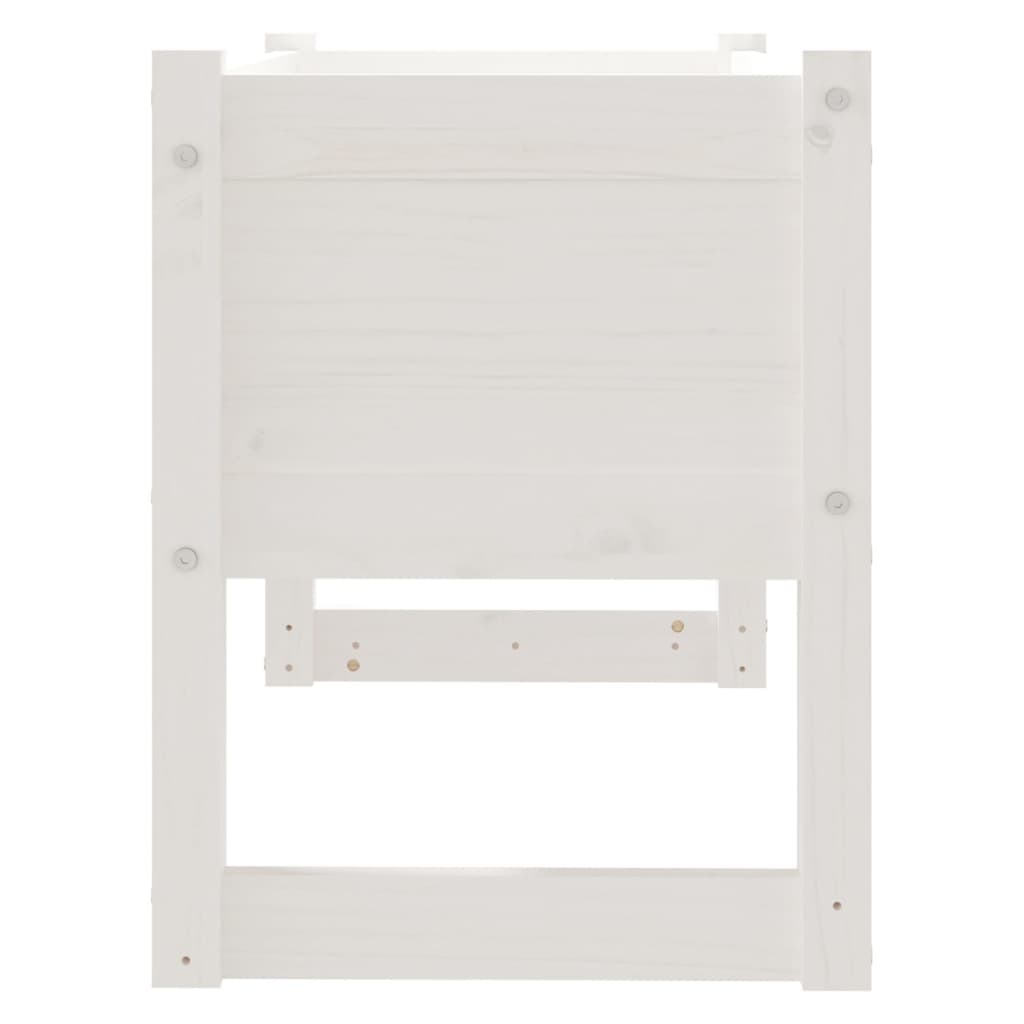 vidaXL puķu kaste, balta, 78x40x52 cm, priedes masīvkoks