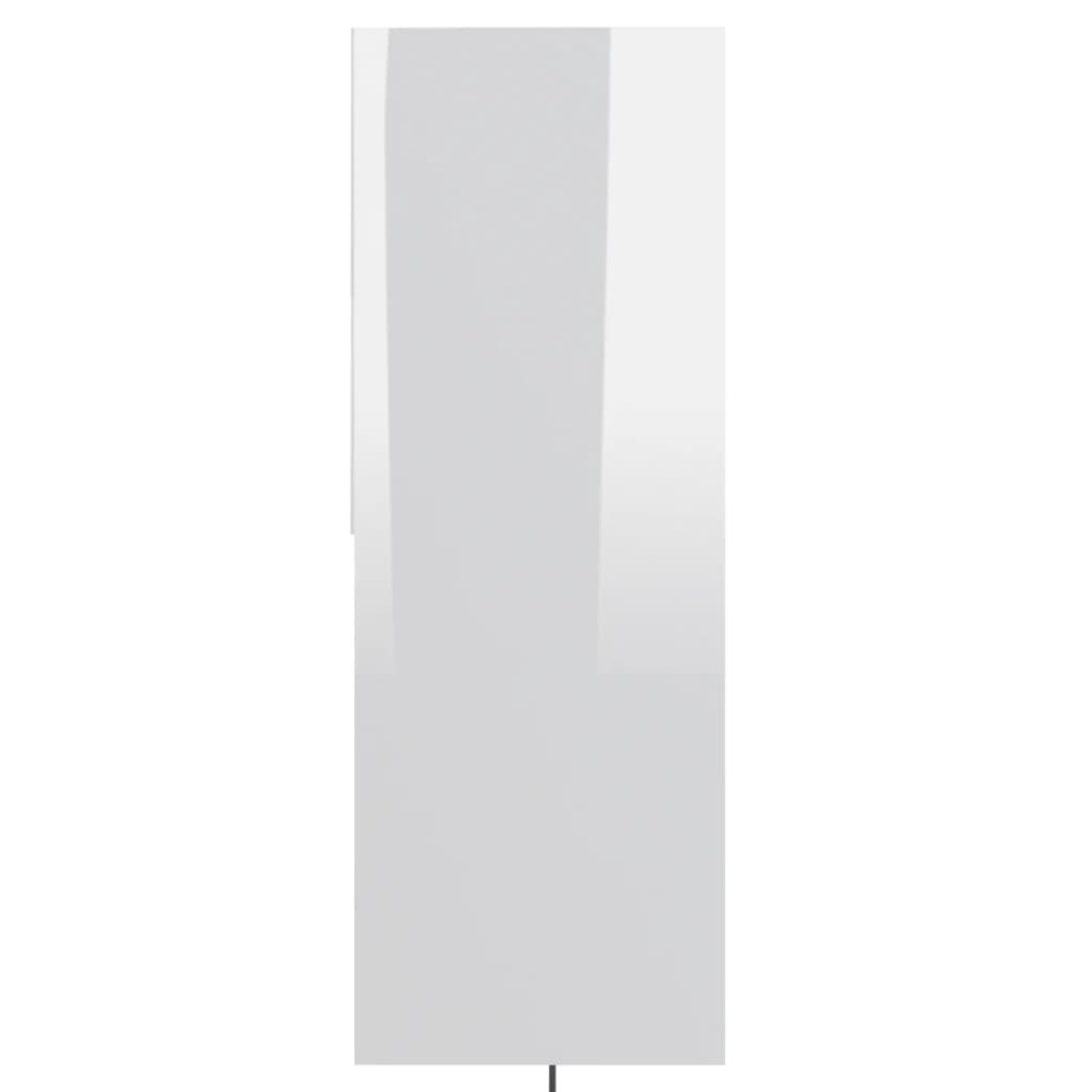 vidaXL grāmatu plaukts, spīdīgi balts, 67x24x161 cm, skaidu plāksne