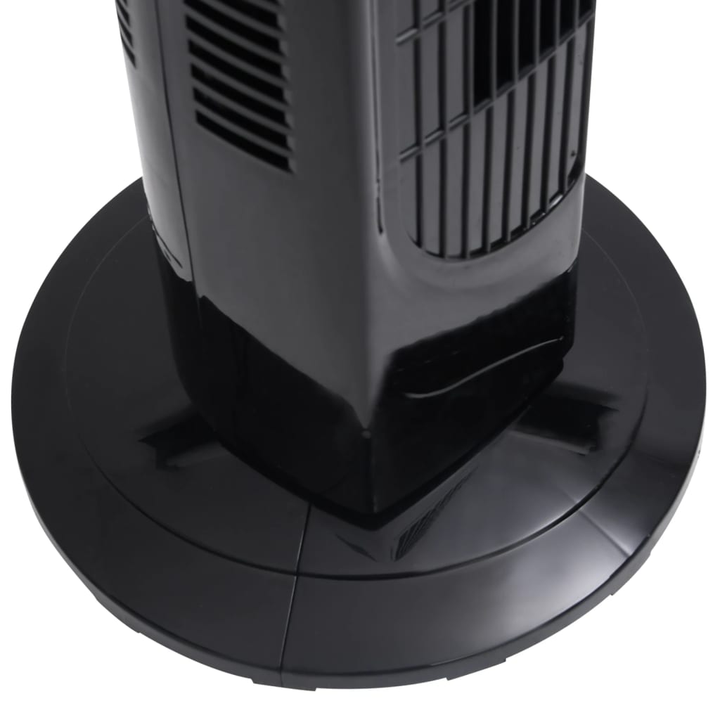 vidaXL torņa ventilators, tālvadības pults, taimeris, Φ24x80 cm, melns