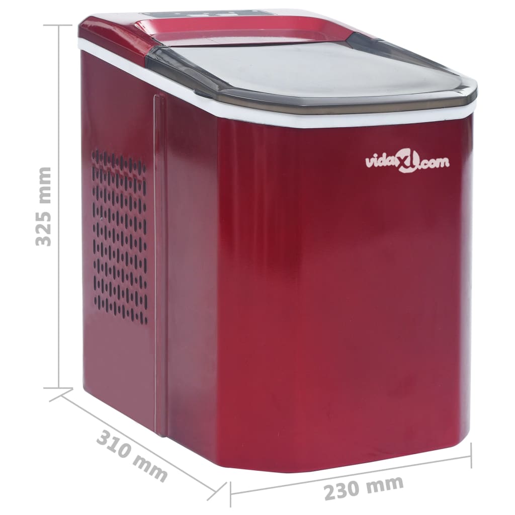 vidaXL ledus pagatavošanas ierīce, sarkana, 1,4 L, 15 kg/24 h