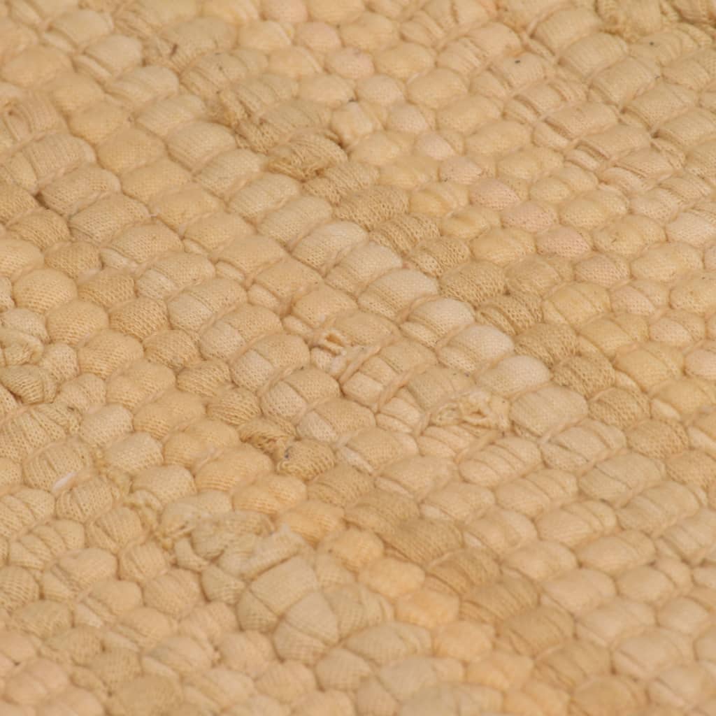 vidaXL Chindi paklājs, 200x290 cm, pīts ar rokām, kokvilna, bēšs