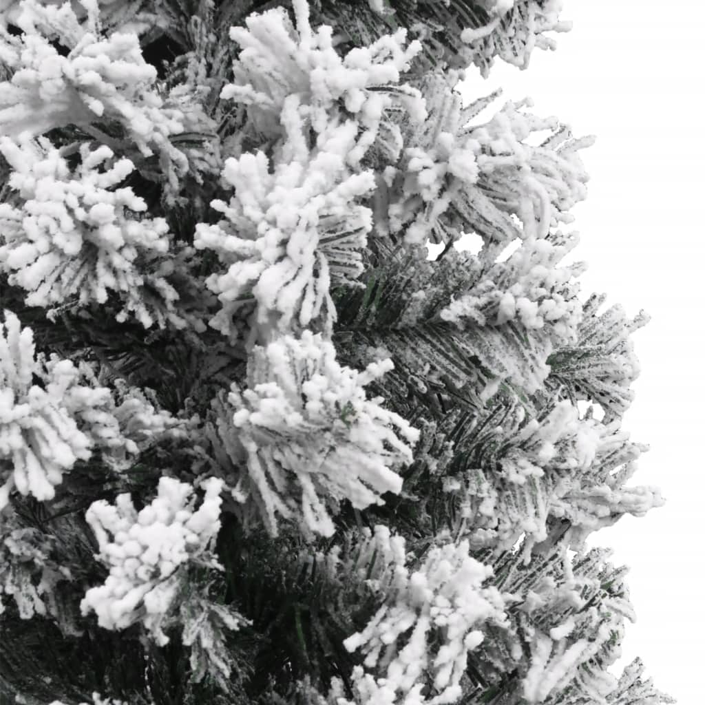 vidaXL mākslīgā Ziemassvētku egle ar sniegu, šaura, zaļa, 150 cm, PVC