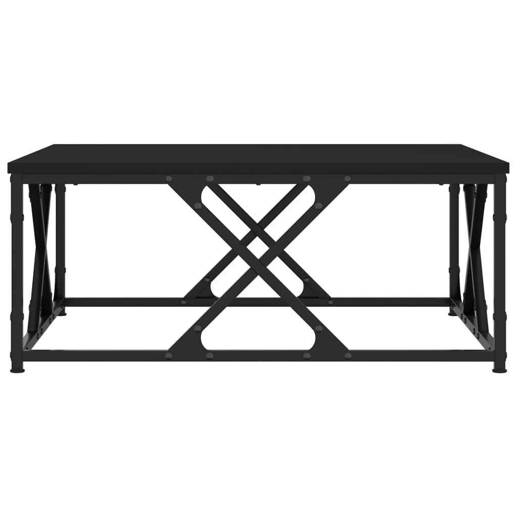 vidaXL kafijas galdiņš, melns, 70x70x30 cm, inženierijas koks