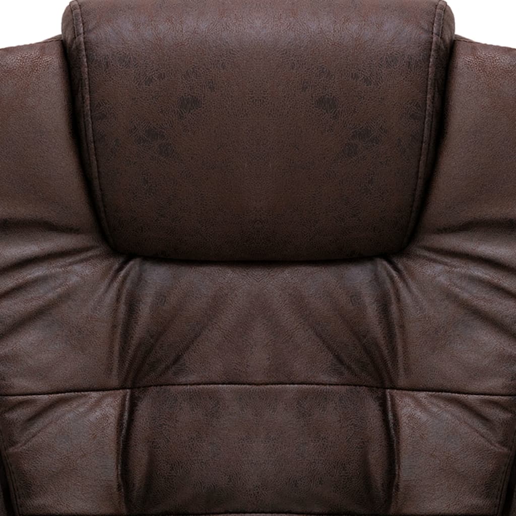 vidaXL biroja krēsls, tumši brūna mākslīgā zamšāda