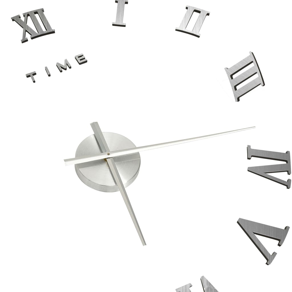 vidaXL 3D sienas pulkstenis, moderns dizains, sudrabains, 100 cm, XXL