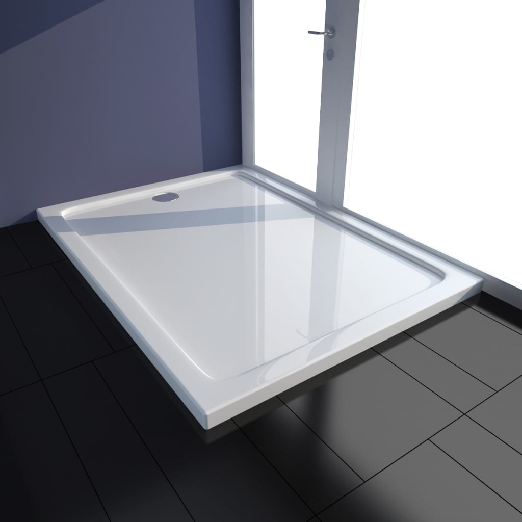 Dušas pamatne, tvertne, taisnstūra forma, balts ABS, 80x110 cm
