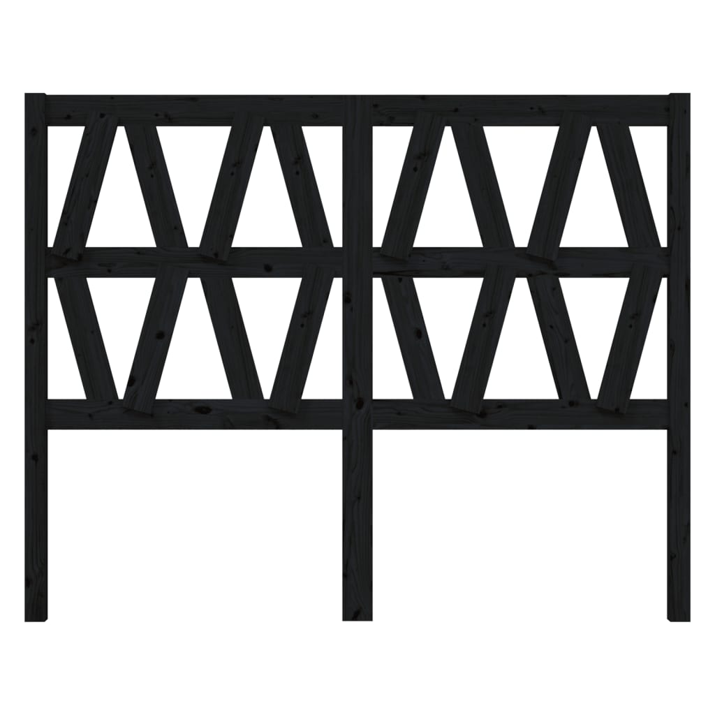 vidaXL gultas galvgalis, melns, 146x4x100 cm, priedes masīvkoks