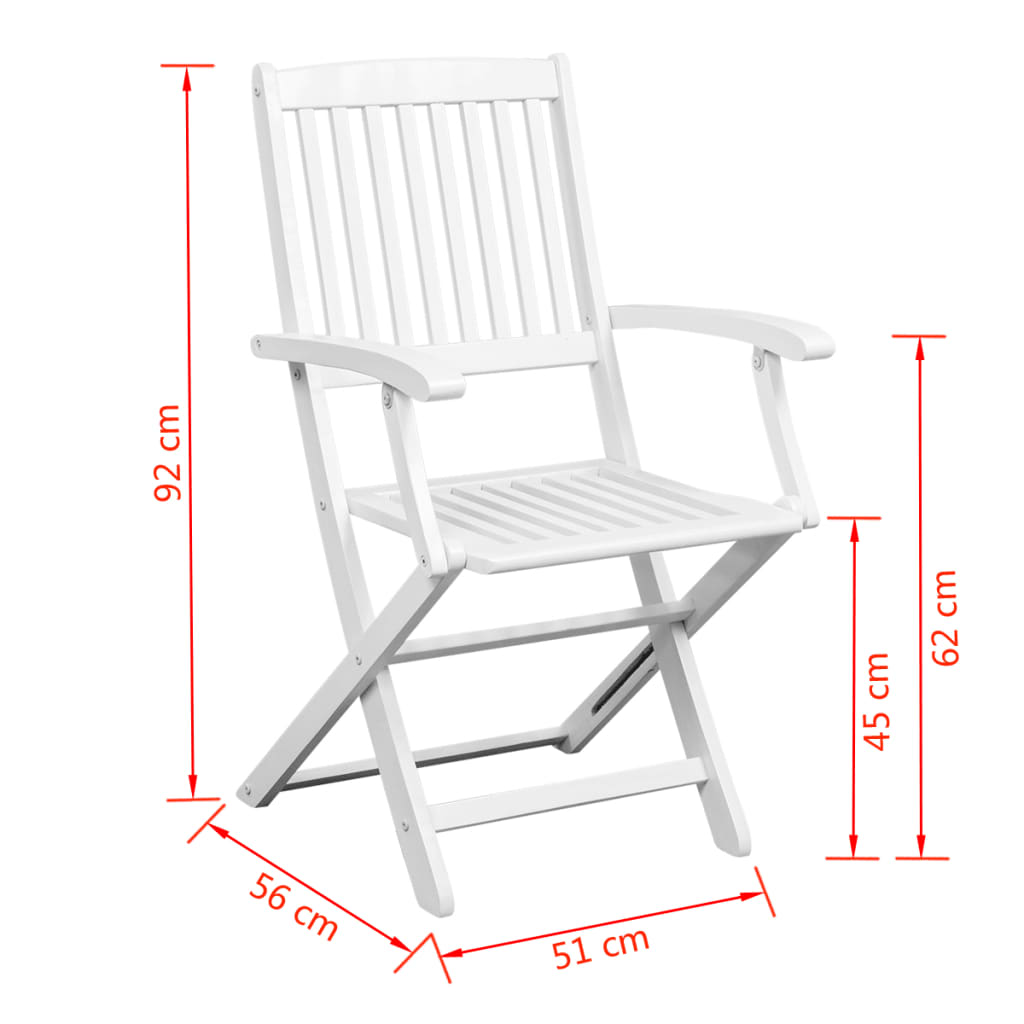 vidaXL saliekami dārza krēsli, 2 gab., akācijas masīvkoks, | vidaXL.lv