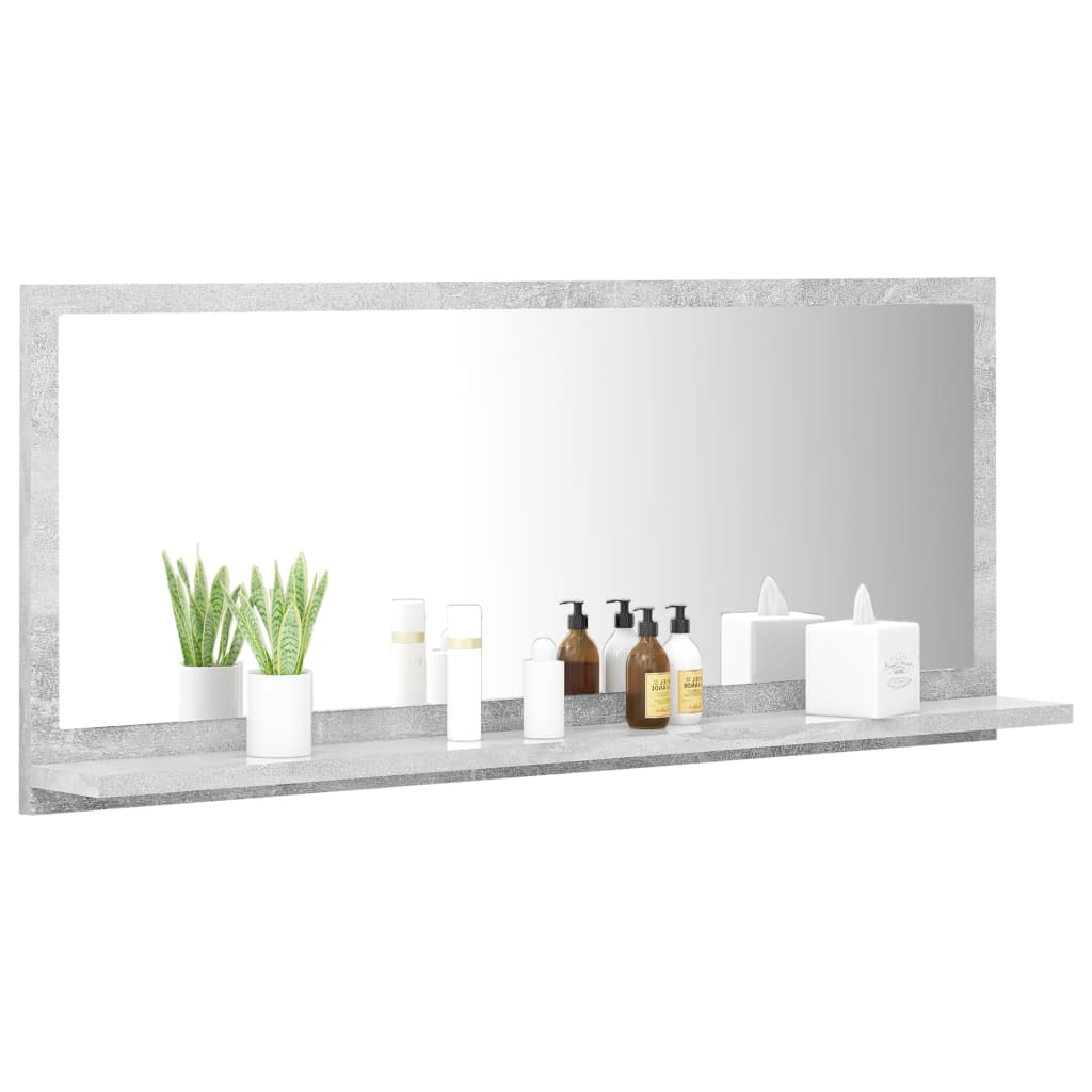 vidaXL vannasistabas spogulis, betona pelēks, 90x10,5x37 cm