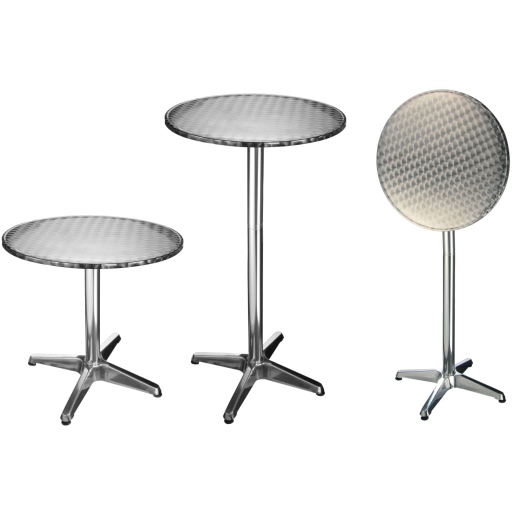 HI saliekams bistro bāra galds, alumīnijs, apaļš, 60x60x(58-115) cm