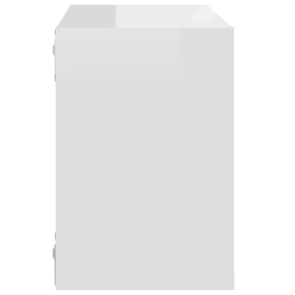 vidaXL kuba formas sienas plaukti, 4 gab., 22x15x22 cm, spīdīgi balti