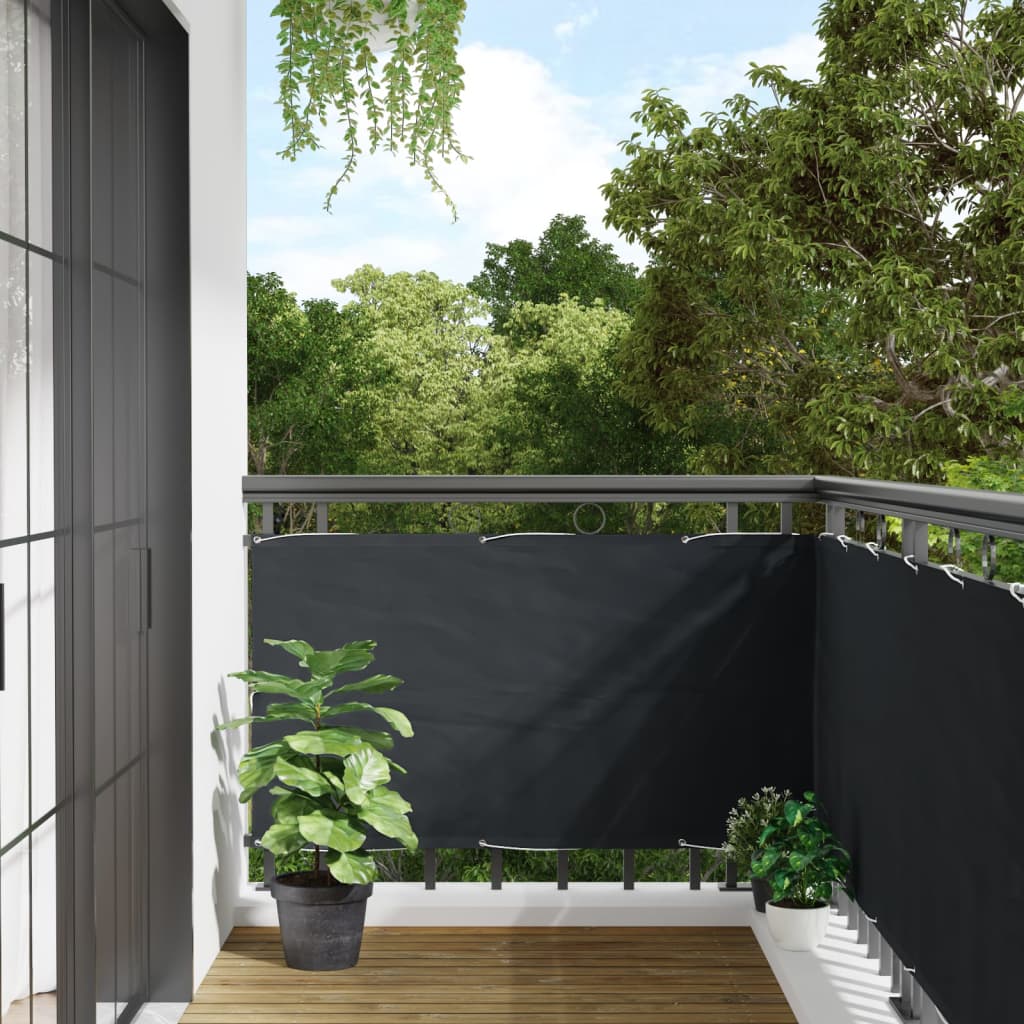vidaXL balkona aizslietnis, antracītpelēks, 75x500 cm, audums