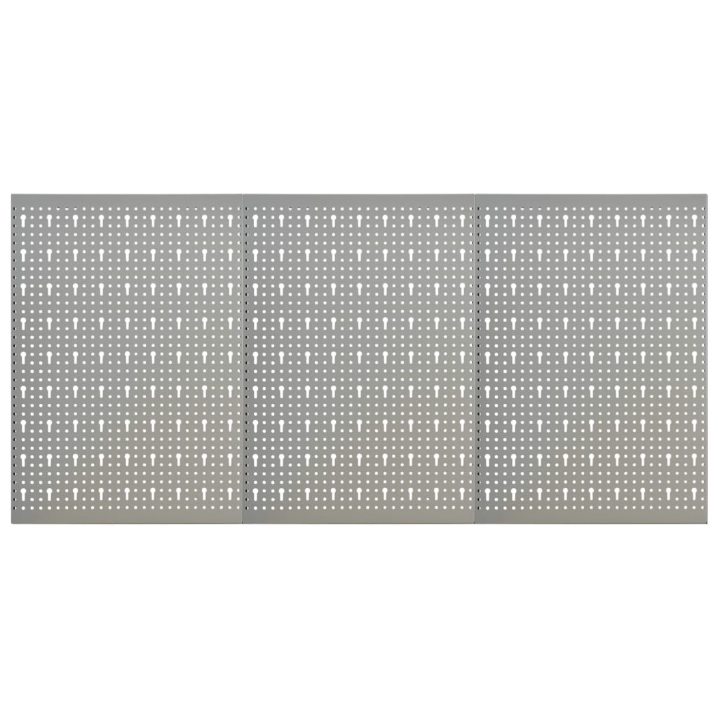 vidaXL perforēti sienas paneļi ar āķiem, 3 gab., 40x58 cm, tērauds