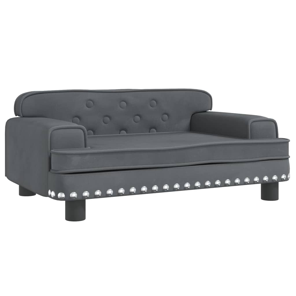 vidaXL bērnu dīvāns, tumši pelēks, 70x45x30 cm, samts