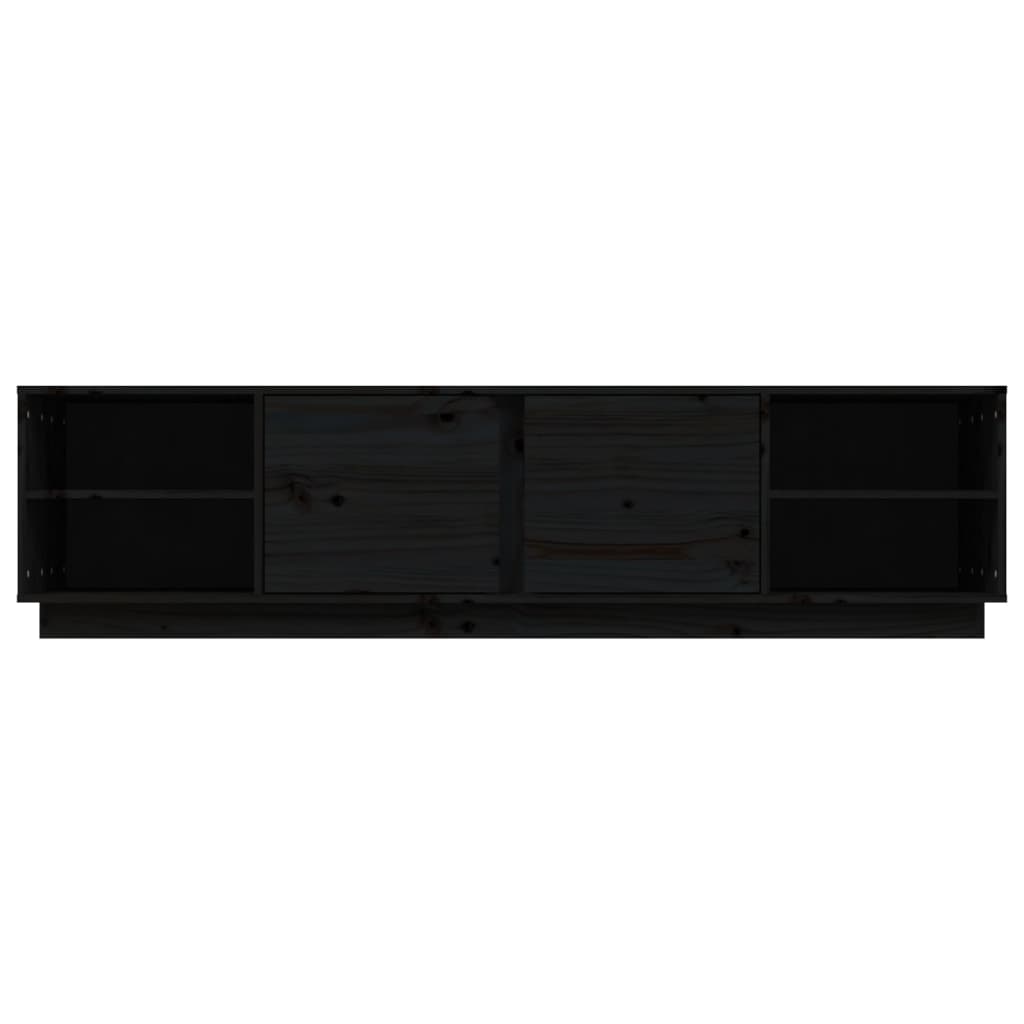 vidaXL TV skapītis, melns, 156x40x40 cm, priedes masīvkoks