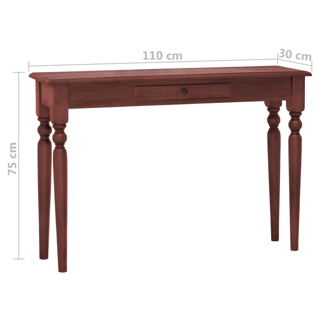 vidaXL konsoles galdiņš, 110x30x75 cm, brūns, masīvs sarkankoks
