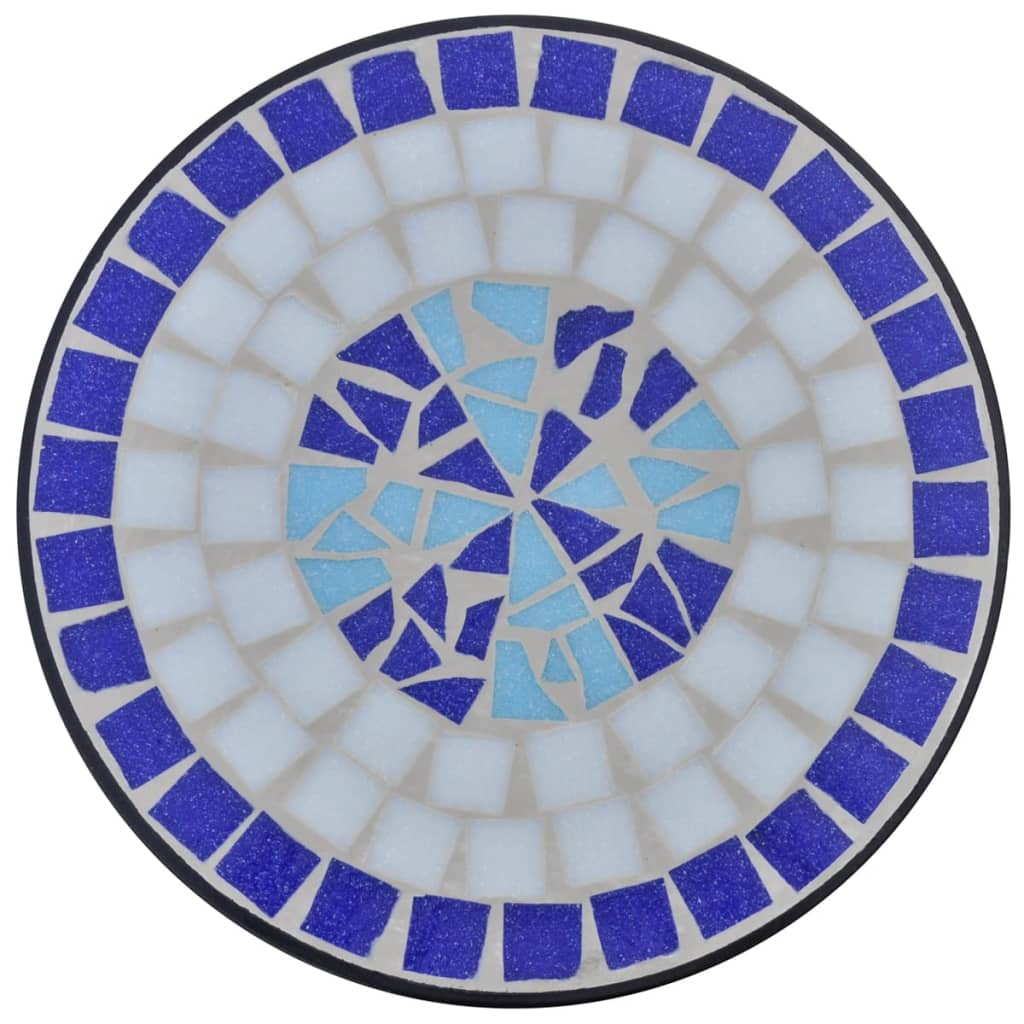 Mosaic galdiņš, augu galdiņš, zils un balts