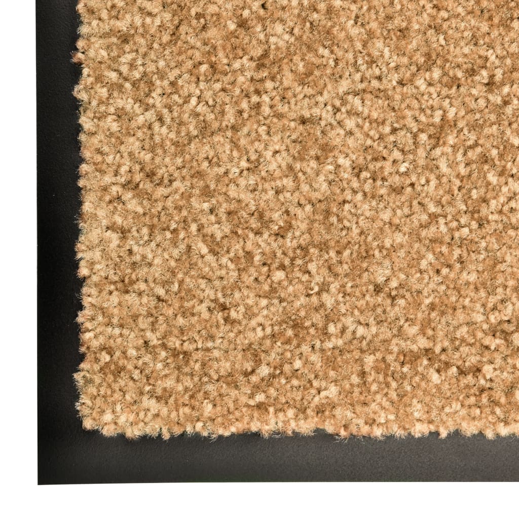 vidaXL durvju paklājs, mazgājams, krēmkrāsā, 90x120 cm