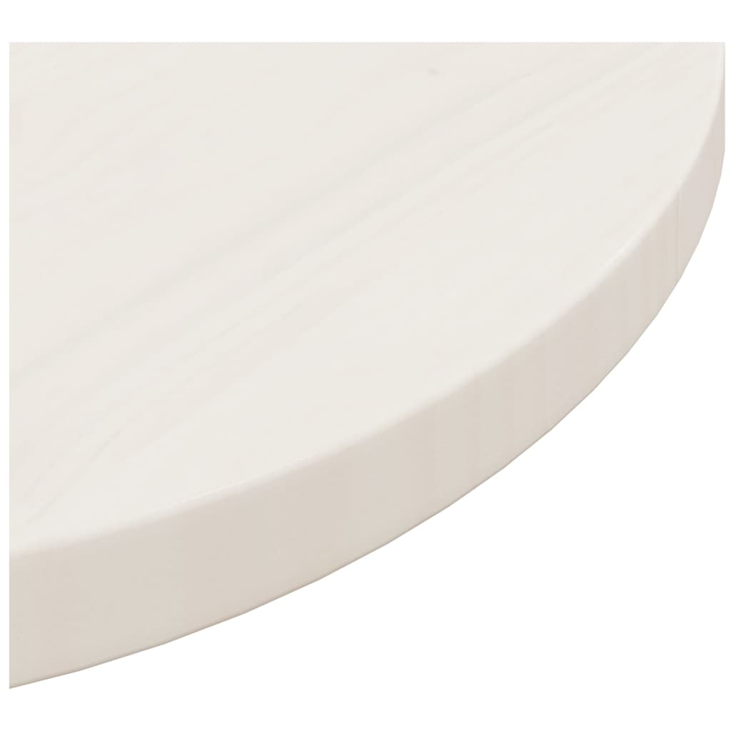 vidaXL galda virsma, balta, Ø50x2,5 cm, priedes masīvkoks