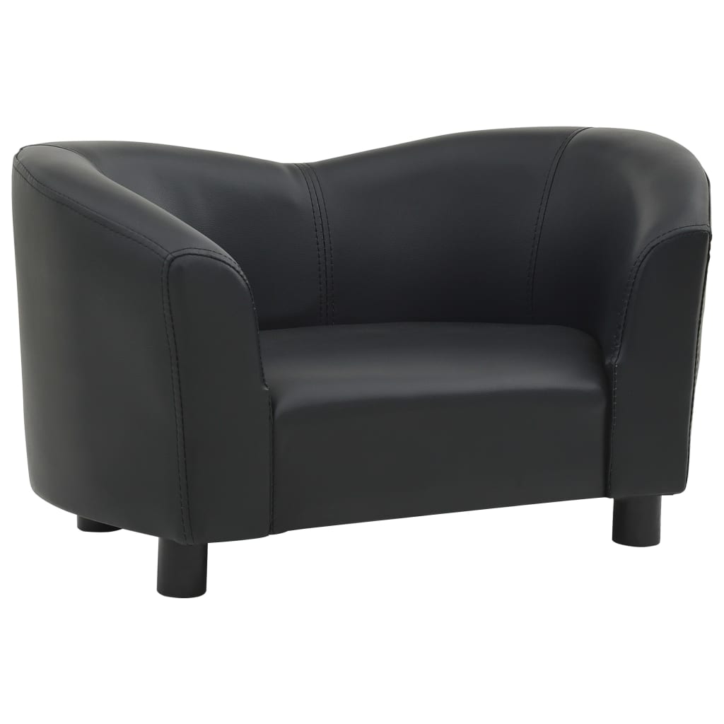 vidaXL suņu dīvāns, melns, 67x41x39 cm, mākslīgā āda