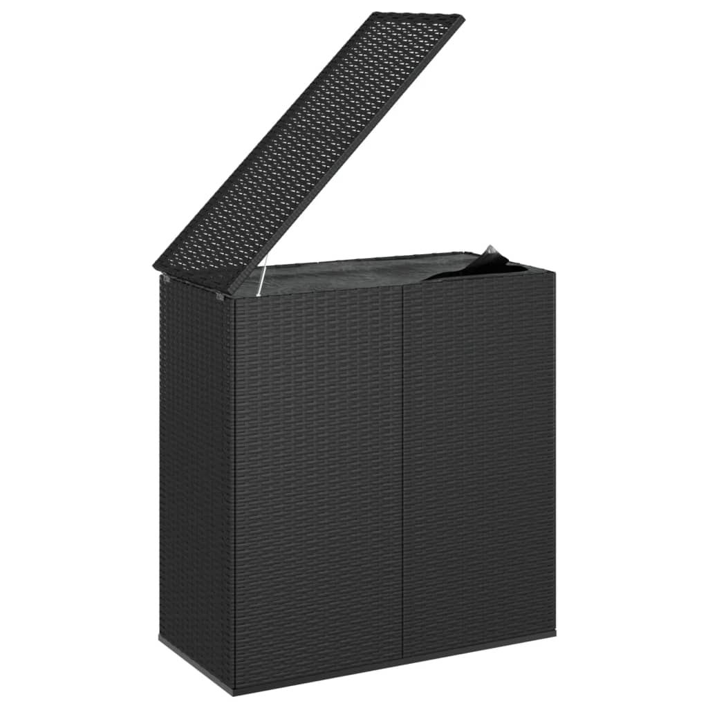 vidaXL dārza spilvenu kaste, 100x49x103,5 cm, melna PE rotangpalma