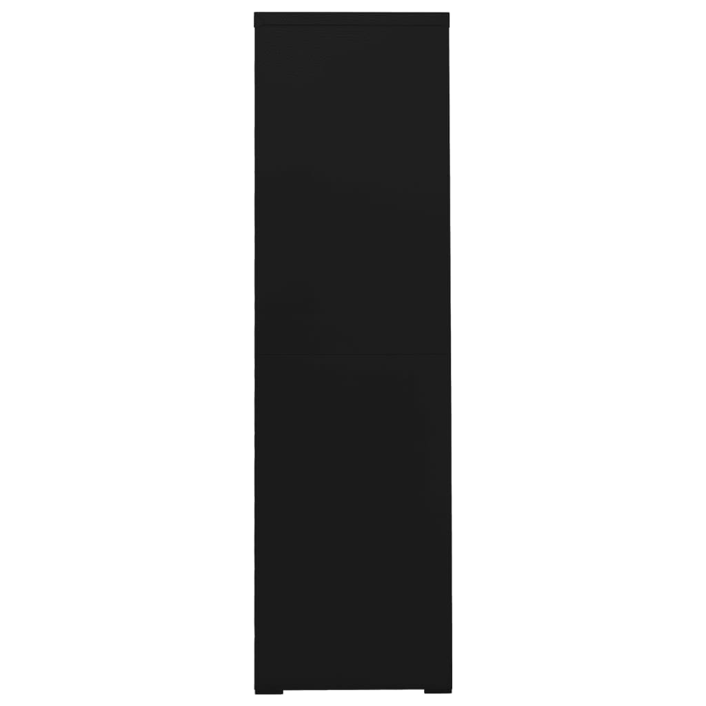 vidaXL failu skapis, melns, 90x46x164 cm, tērauds