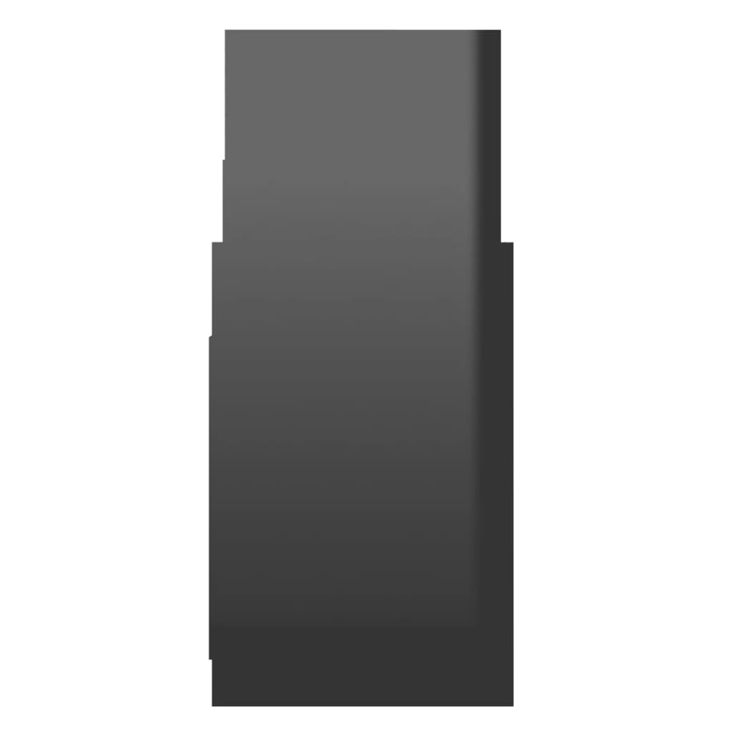 vidaXL plaukts, spīdīgi melns, 60x26x60 cm, skaidu plāksne