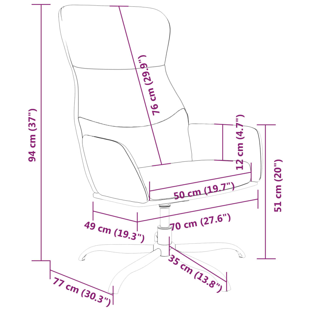 vidaXL atpūtas krēsls ar kāju balstu, tumši pelēks audums