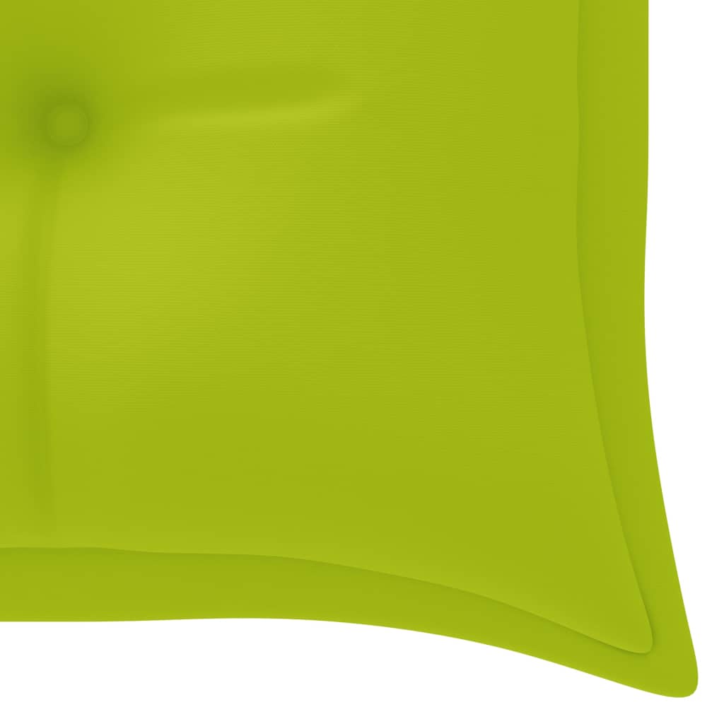 vidaXL sols ar spilgti zaļu matraci, 150 cm, masīvs tīkkoks