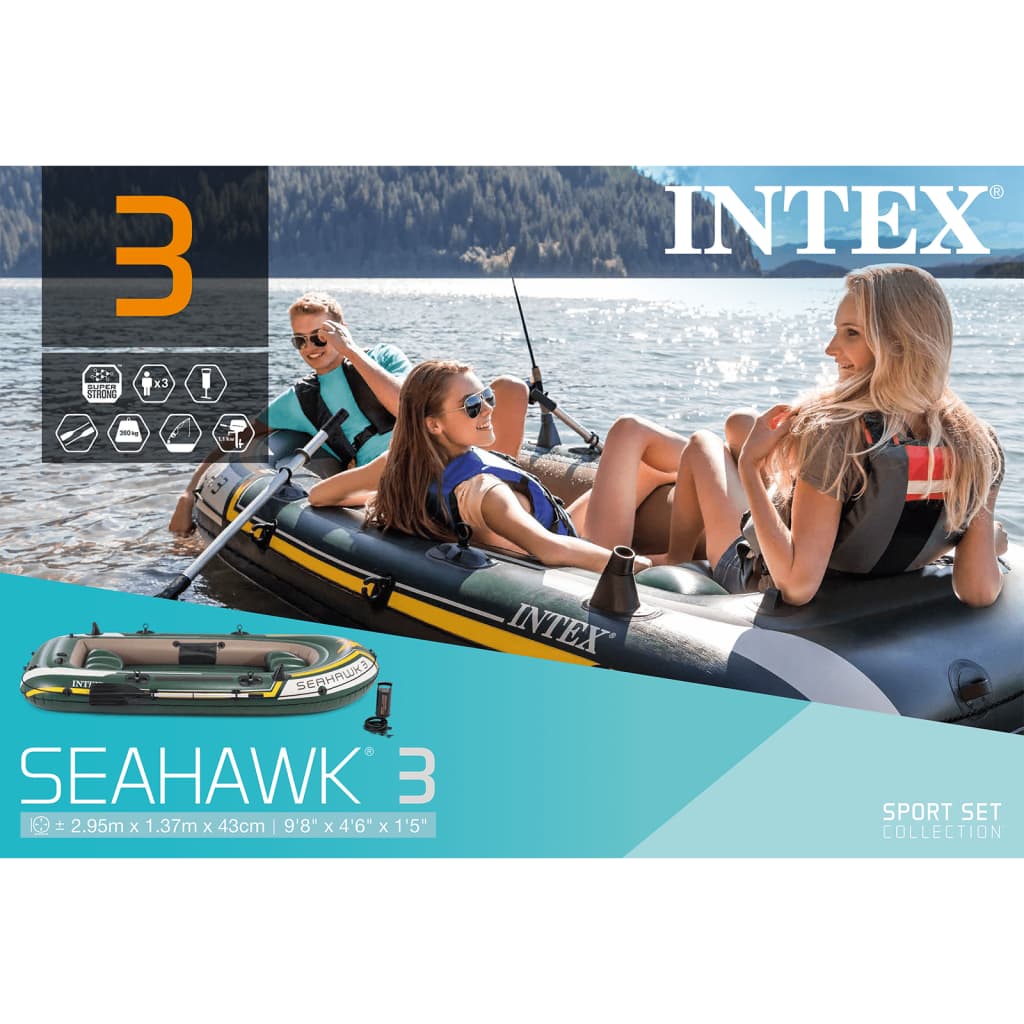 Intex piepūšamā laiva Seahawk 3, 295x137x43 cm, 68380NP