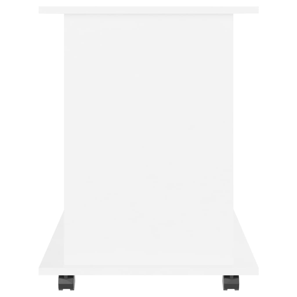 vidaXL plaukts ar riteņiem, balts, 60x45x60 cm, kokskaidu plāksne