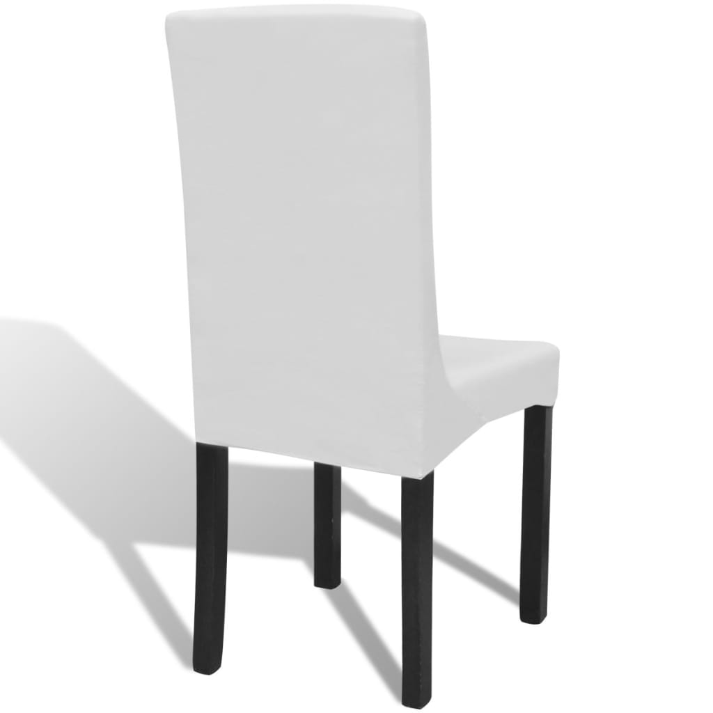vidaXL krēslu pārvalki, 4 gab., elastīgi, balti