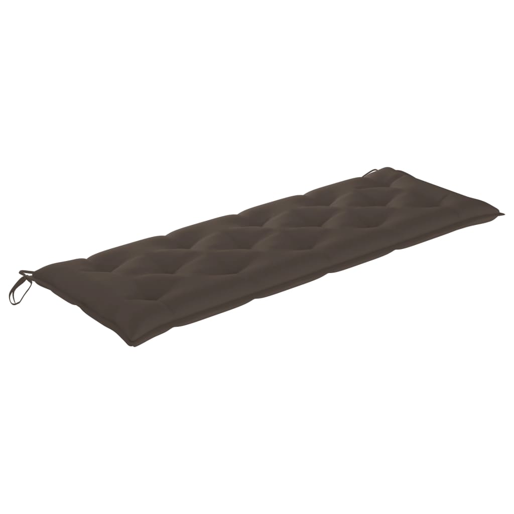 vidaXL sols ar pelēkbrūnu matraci, 150 cm, masīvs tīkkoks