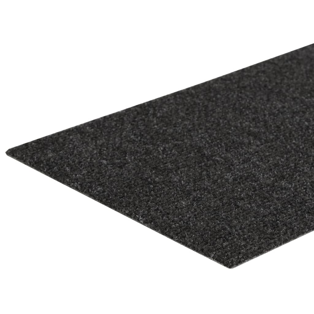 vidaXL kāpņu paklāji, 15 gab., pašlīmējoši, 60x25 cm, antracītpelēki
