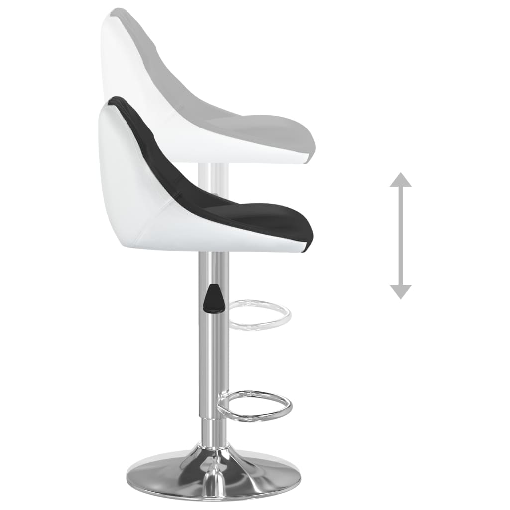 vidaXL bāra krēsli, 2 gab., melna un balta mākslīgā āda