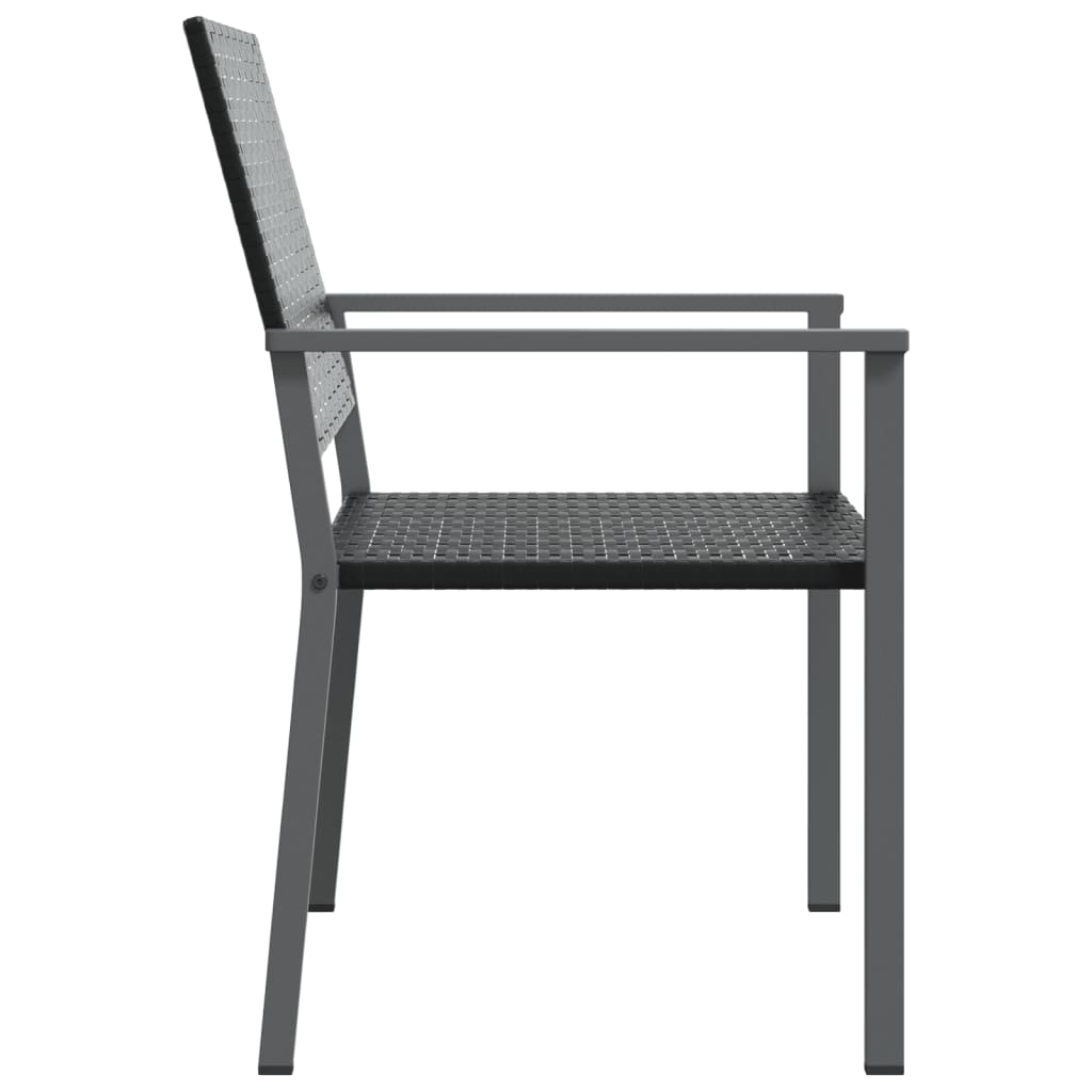 vidaXL dārza krēsli, 4 gab., 54x62,5x89 cm, PE rotangpalma, melni