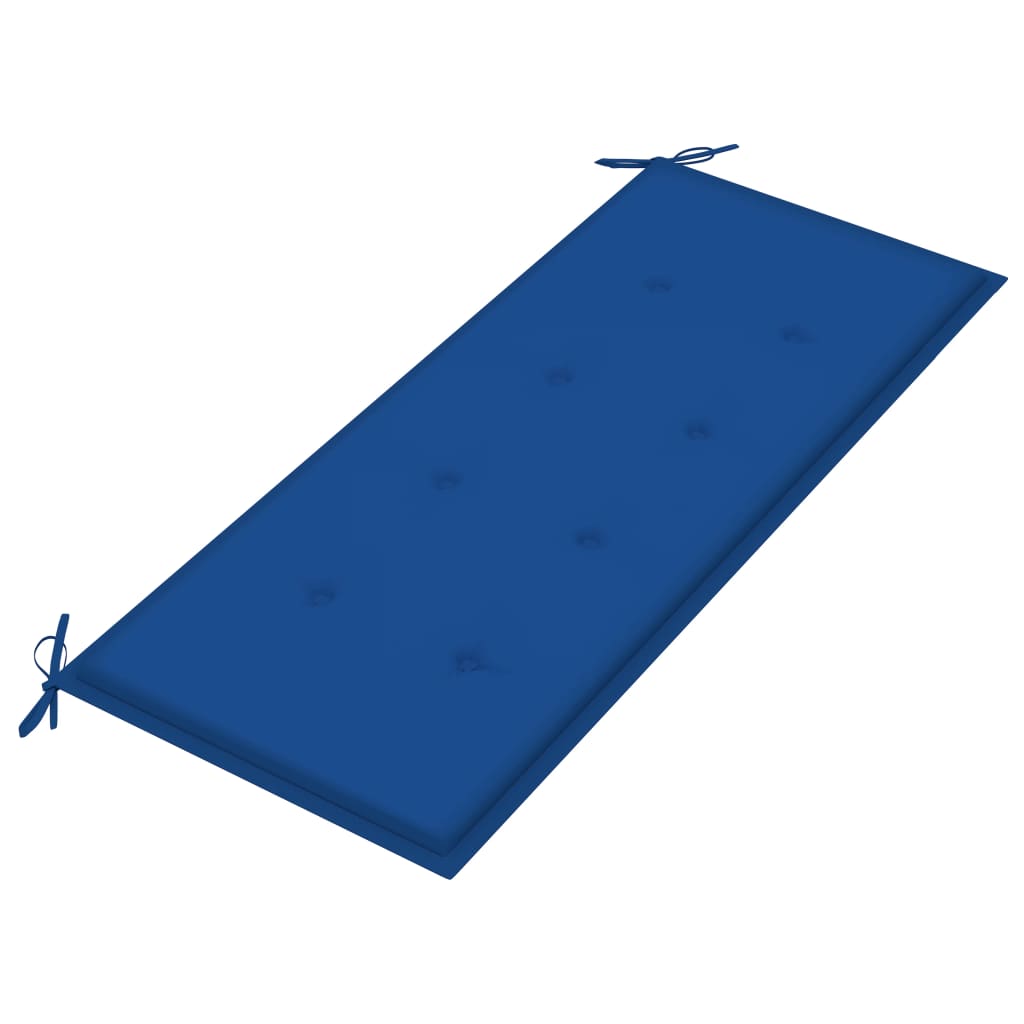 vidaXL sols ar koši zilu matraci, 120 cm, masīvs tīkkoks