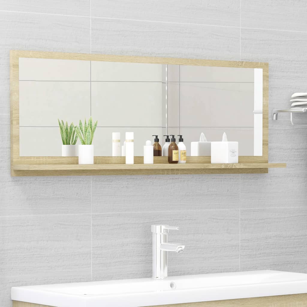 vidaXL vannasistabas spogulis, ozolkoka krāsā, 100x10,5x37 cm