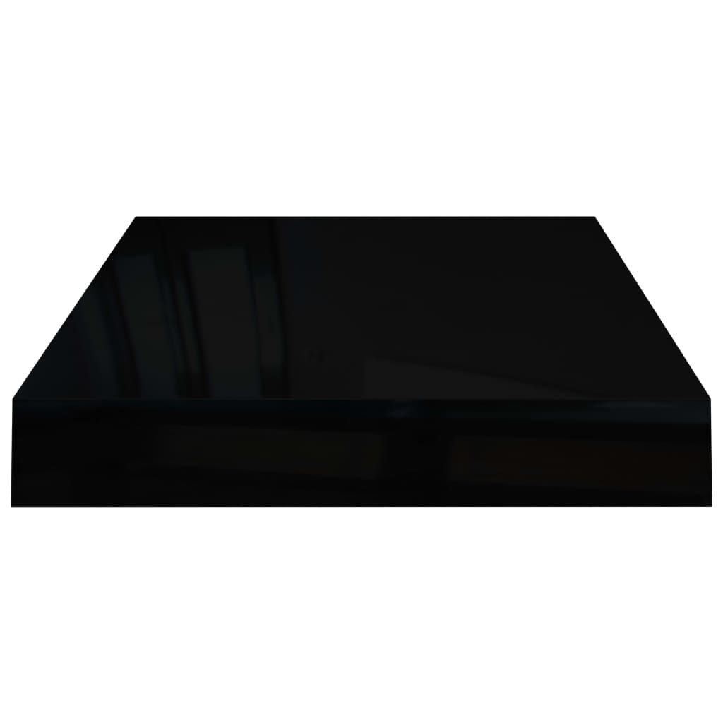 vidaXL sienas plaukts, spīdīgi melns, 40x23x3,8 cm, MDF