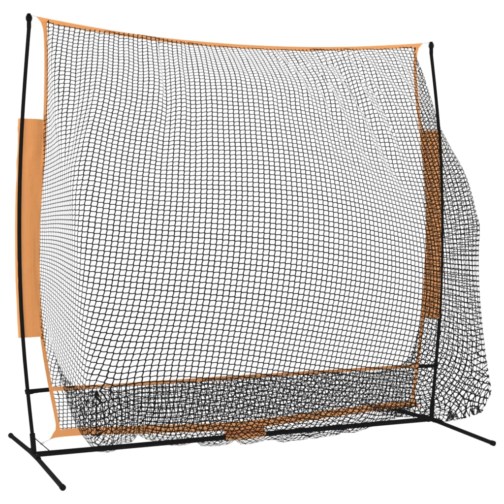vidaXL golfa treniņu tīkls, melns, oranžs, 215x107x216 cm, poliesters