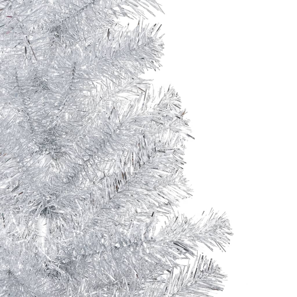 vidaXL izgaismota mākslīgā Ziemassvētku egle ar rotājumiem, 150cm, PET