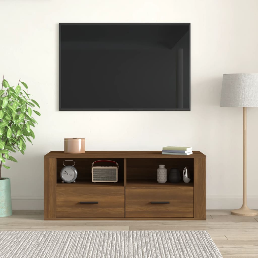 vidaXL TV skapītis, ozolkoka krāsa, 100x35x40 cm, inženierijas koks