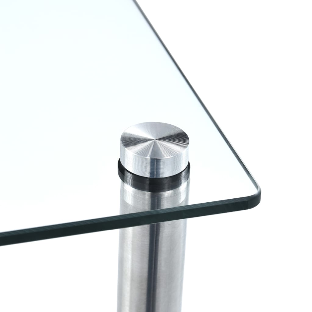 vidaXL 5-līmeņu plaukts, caurspīdīgs, 40x40x130 cm, rūdīts stikls