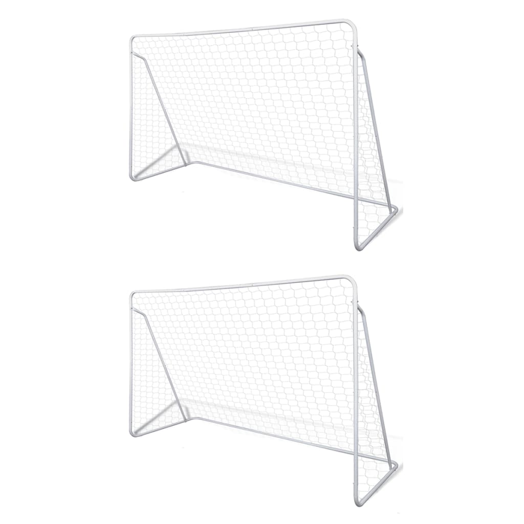 vidaXL futbola vārti ar tīklu, 2 gab., 240x90x150 cm, tērauds