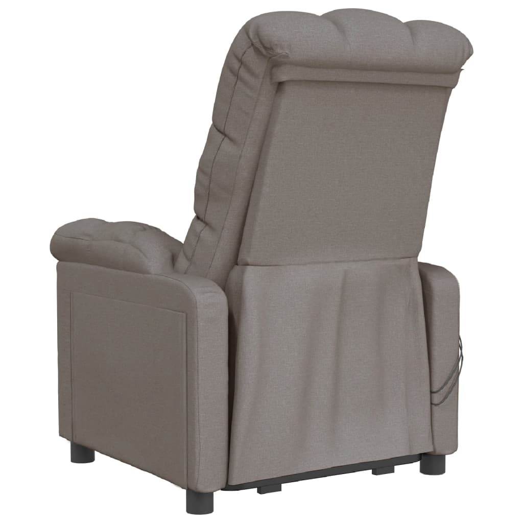 vidaXL elektrisks masāžas krēsls, pelēkbrūns audums