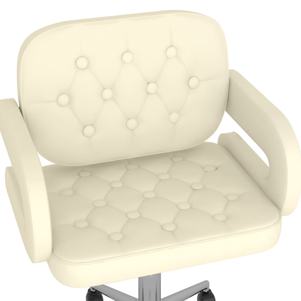 vidaXL grozāms virtuves krēsls, krēmkrāsas mākslīgā āda