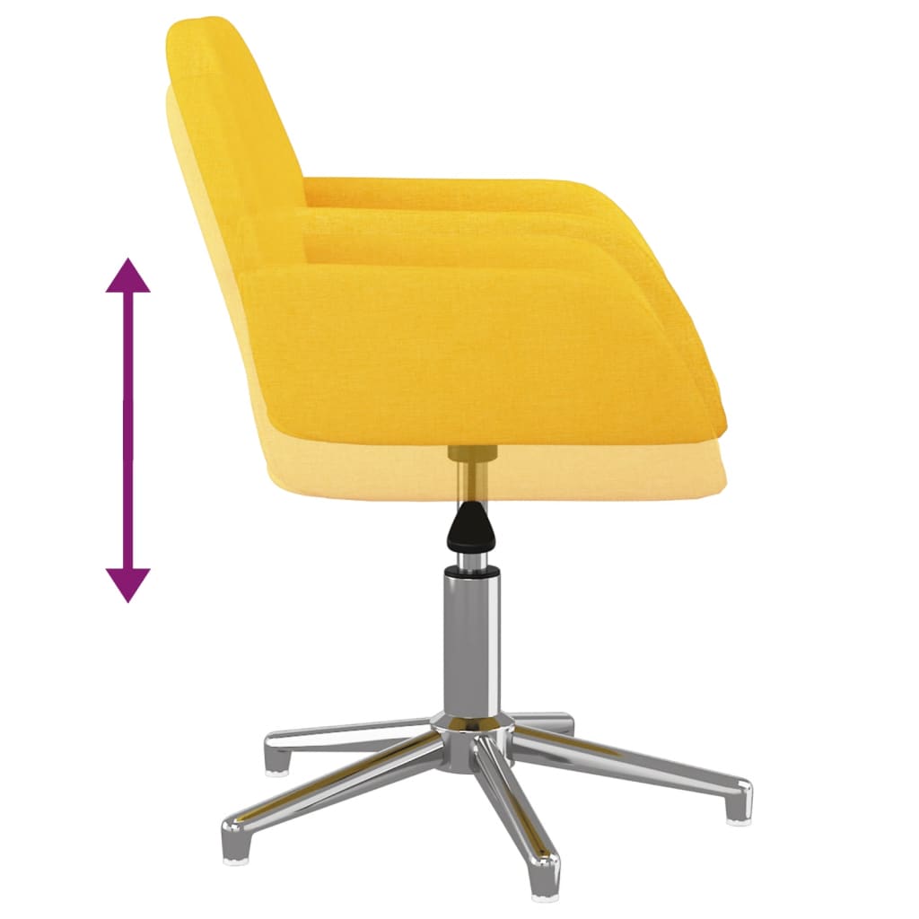 vidaXL biroja krēsls, gaiši dzeltens audums