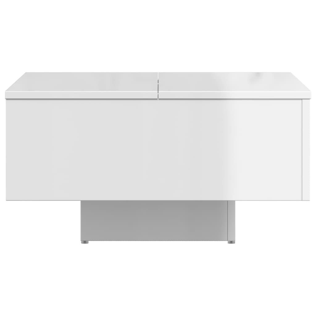 vidaXL kafijas galdiņš, spīdīgi balts, 60x60x31,5 cm, skaidu plāksne